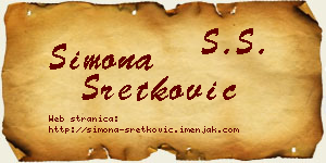 Simona Sretković vizit kartica